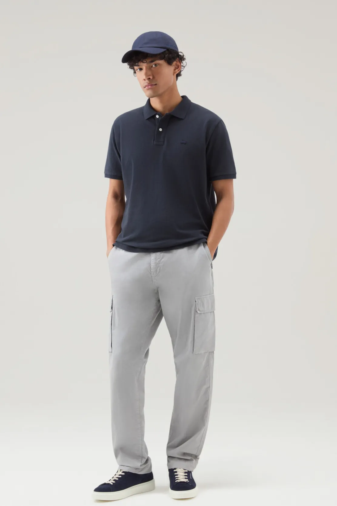 Polo>Woolrich Polo In Piquet Di Puro Cotone Melton Blue