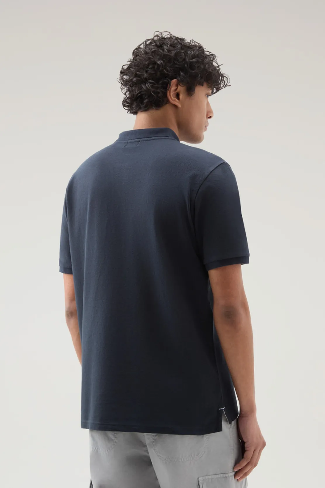 Polo>Woolrich Polo In Piquet Di Puro Cotone Melton Blue