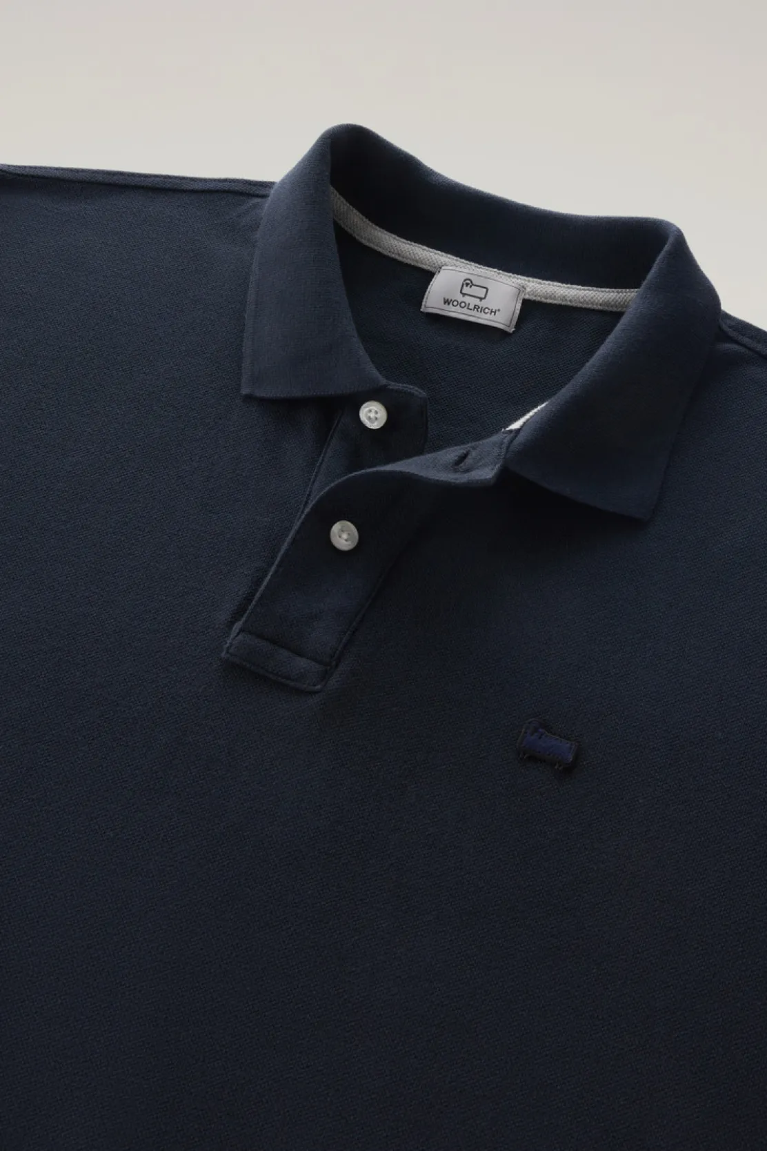 Polo>Woolrich Polo In Piquet Di Puro Cotone Melton Blue