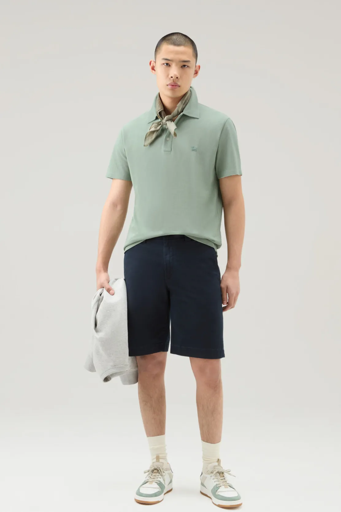 Polo>Woolrich Polo In Piquet Di Puro Cotone Sage