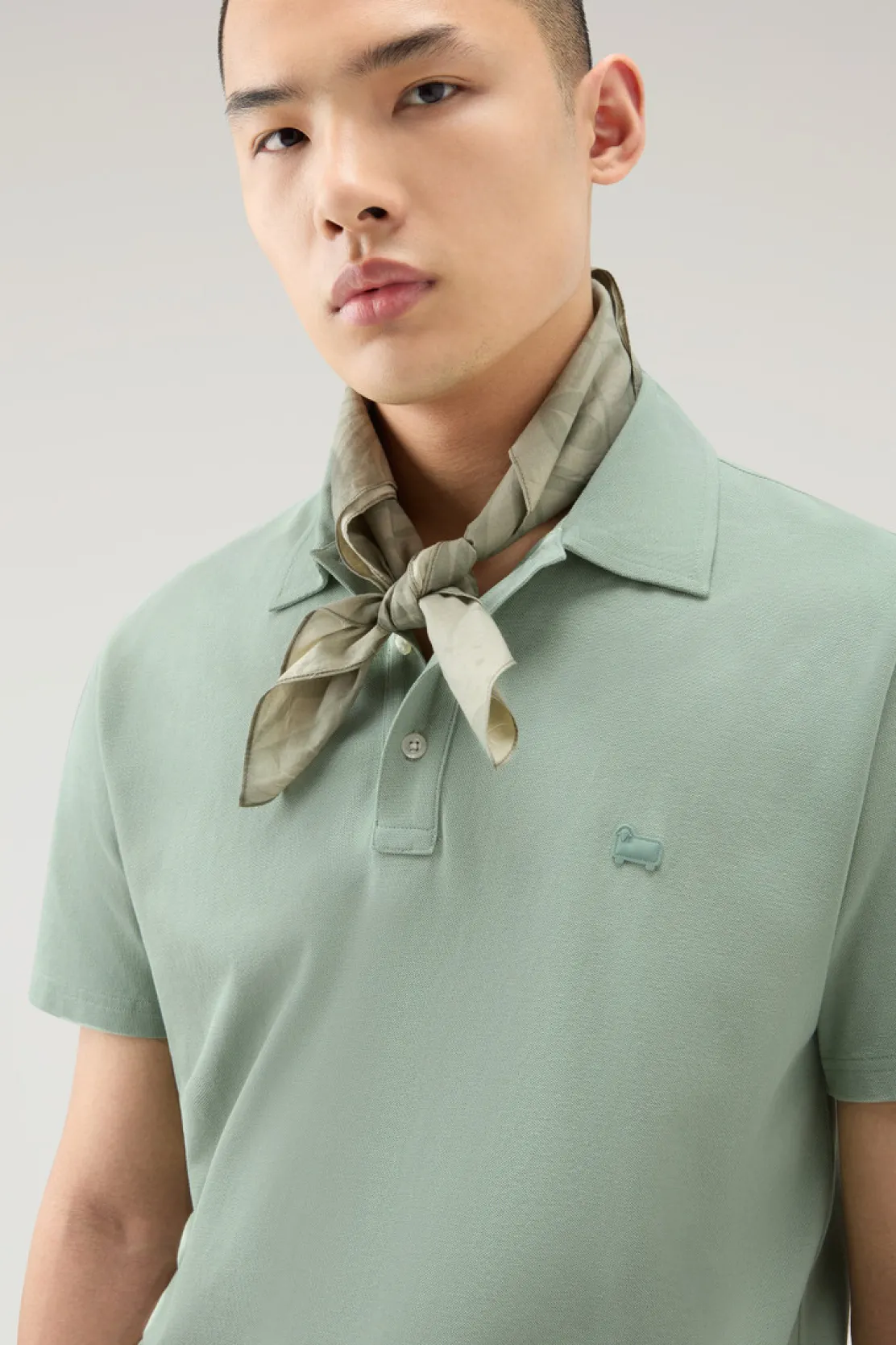 Polo>Woolrich Polo In Piquet Di Puro Cotone Sage