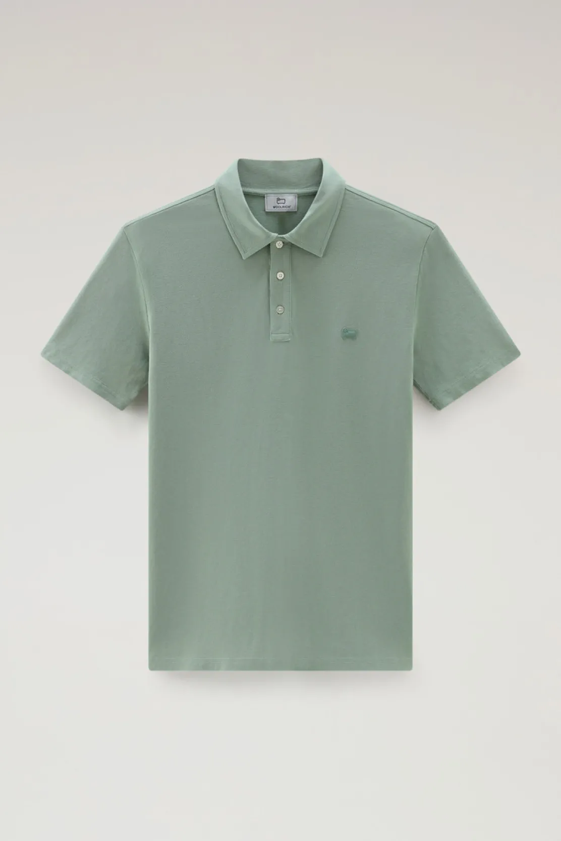 Polo>Woolrich Polo In Piquet Di Puro Cotone Sage