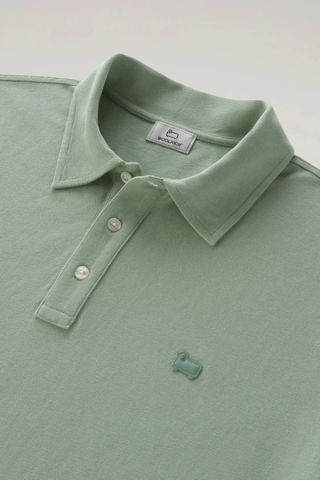 Polo>Woolrich Polo In Piquet Di Puro Cotone Sage