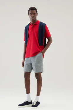 Polo>Woolrich Polo In Piquet Di Puro Cotone Sky Red