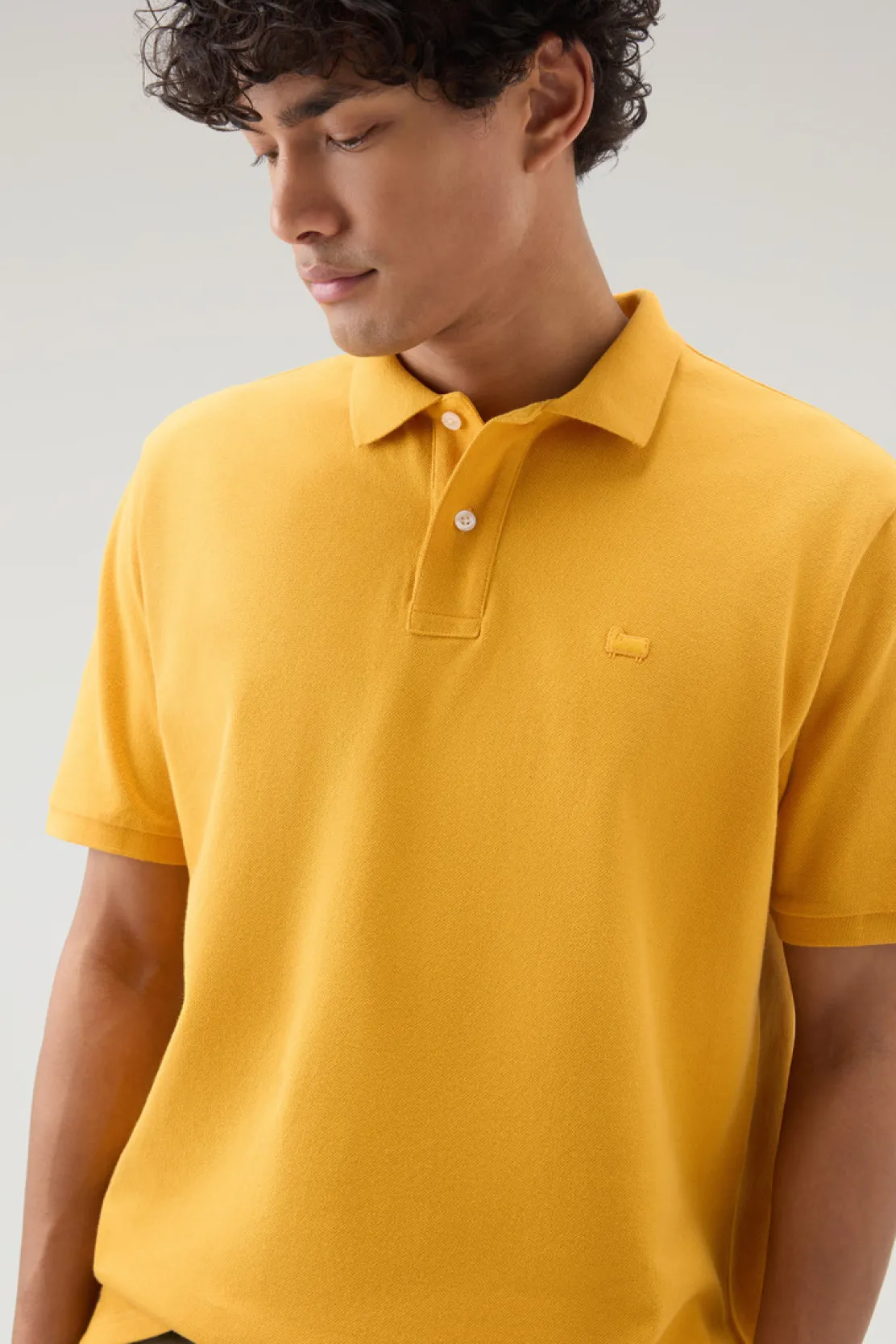Polo>Woolrich Polo In Piquet Di Puro Cotone Golden Glow