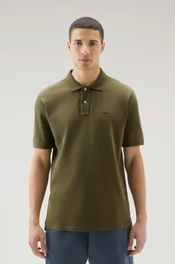Polo>Woolrich Polo In Piquet Di Puro Cotone Lake Olive