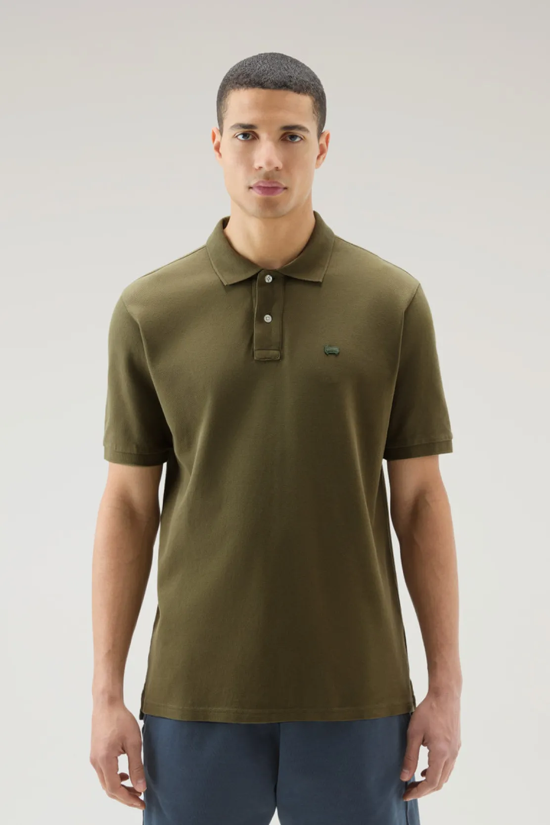 Polo>Woolrich Polo In Piquet Di Puro Cotone Lake Olive
