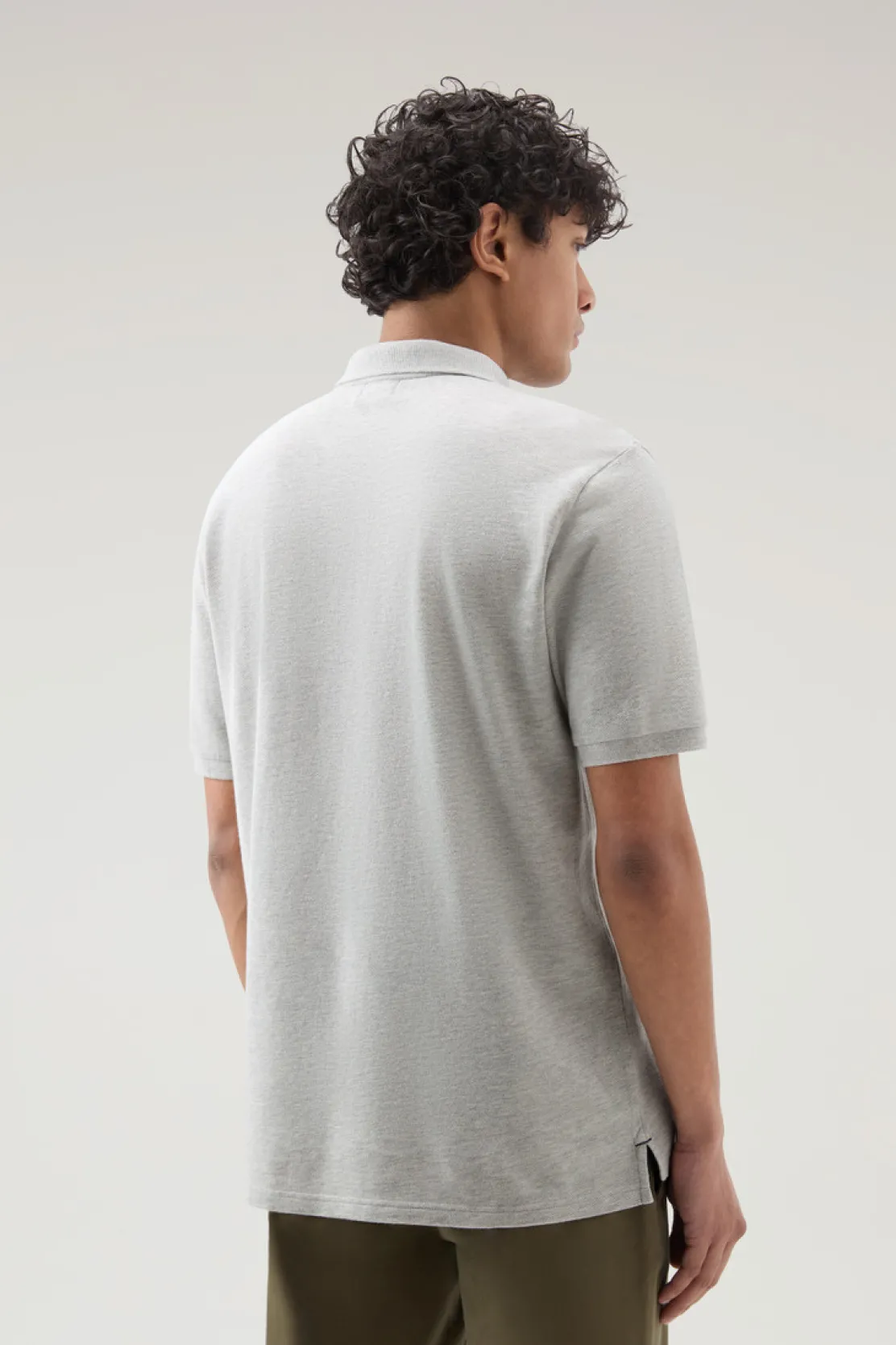Polo>Woolrich Polo In Piquet Di Puro Cotone Light Grey Melange