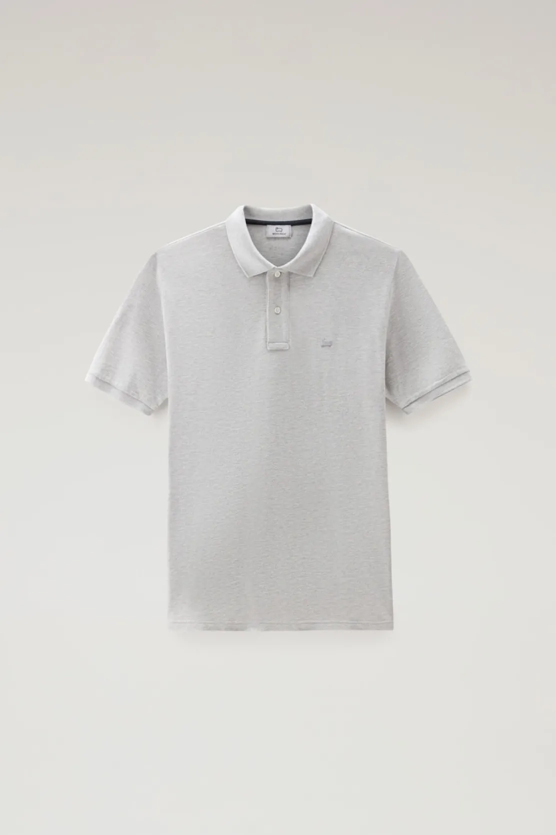 Polo>Woolrich Polo In Piquet Di Puro Cotone Light Grey Melange