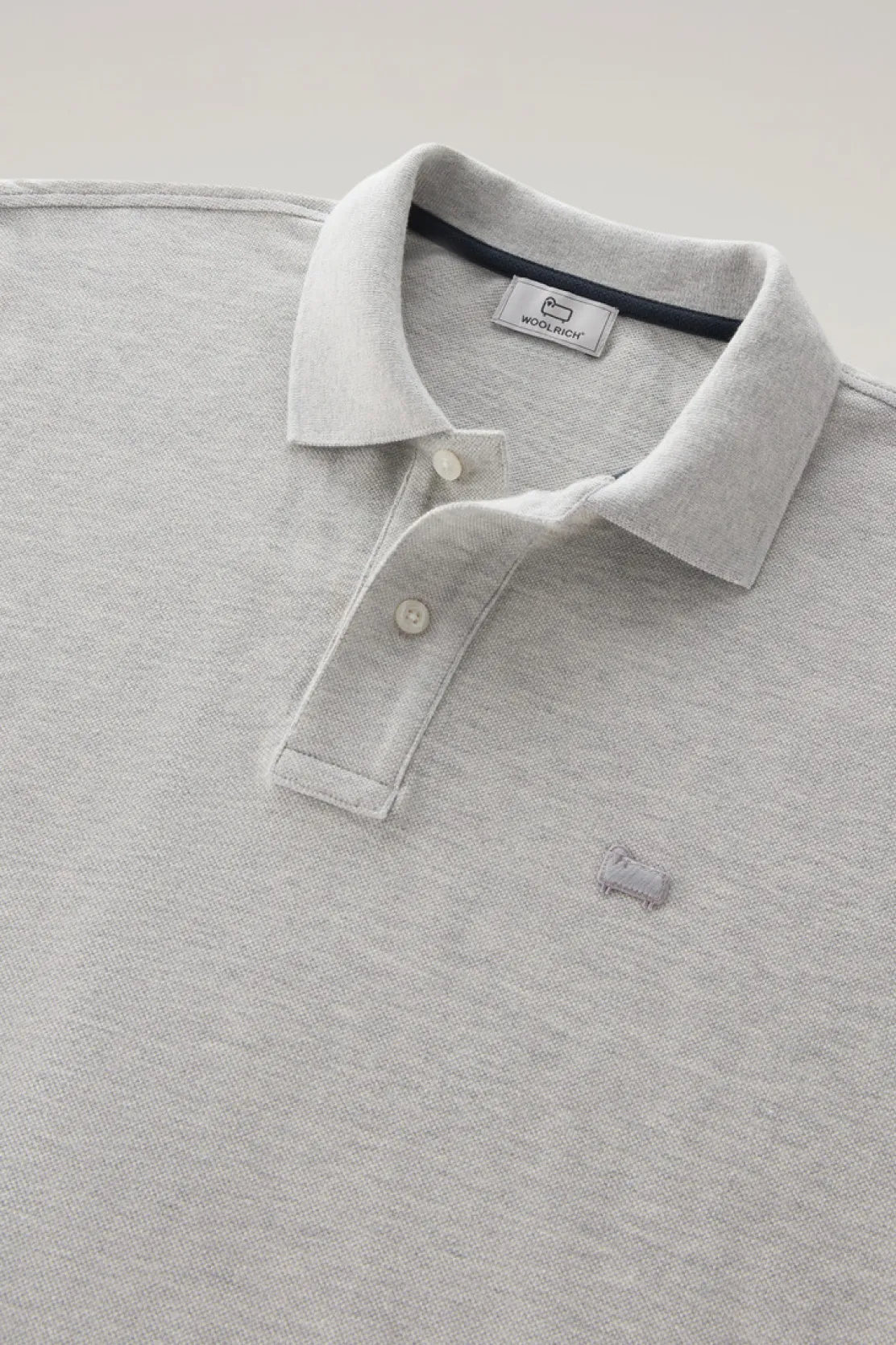 Polo>Woolrich Polo In Piquet Di Puro Cotone Light Grey Melange