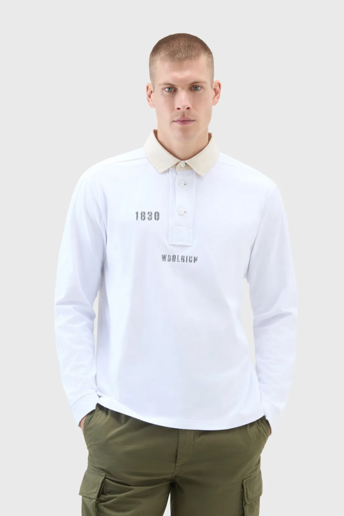 Polo>Woolrich Polo In Puro Cotone A Maniche Lunghe Bright White