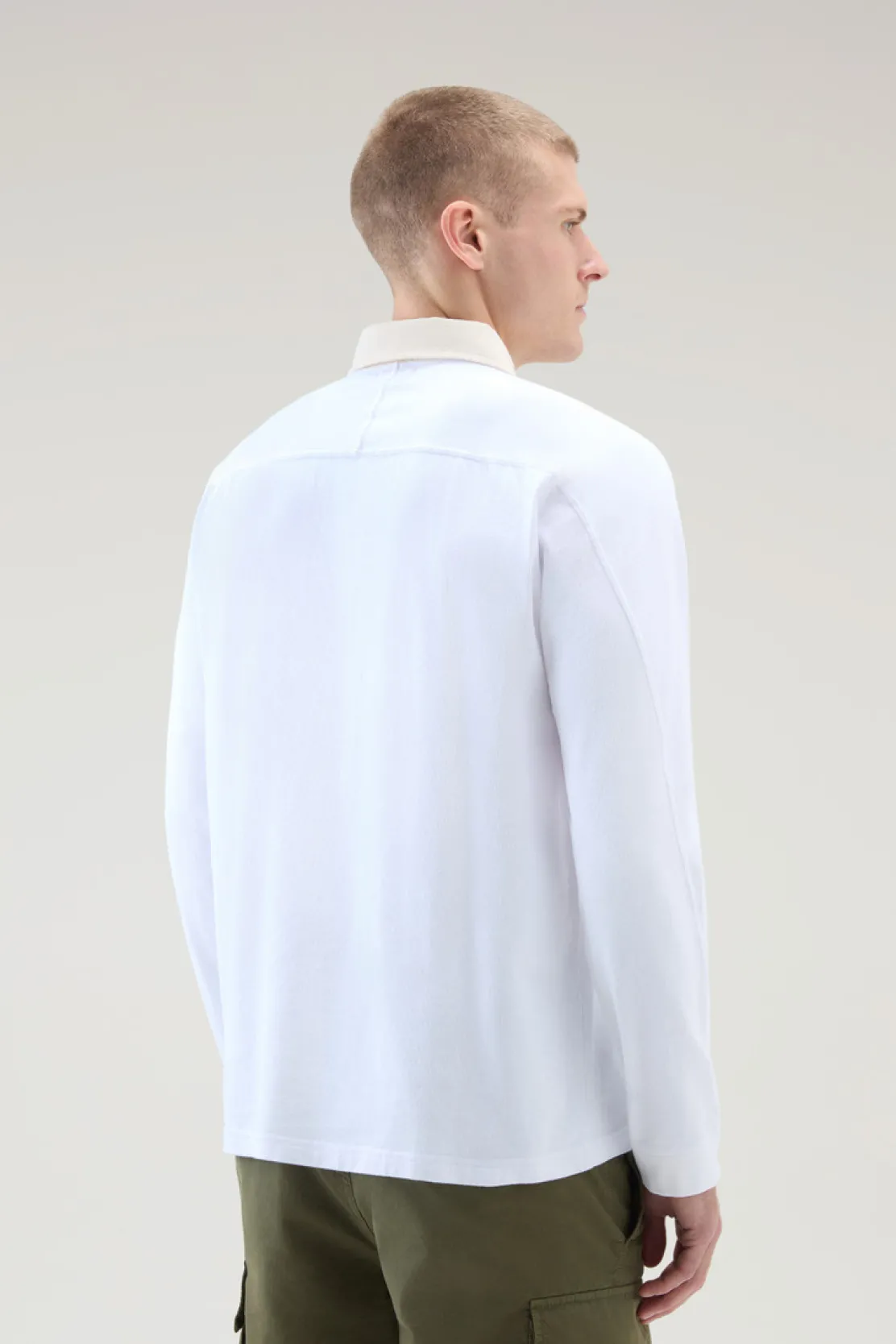 Polo>Woolrich Polo In Puro Cotone A Maniche Lunghe Bright White