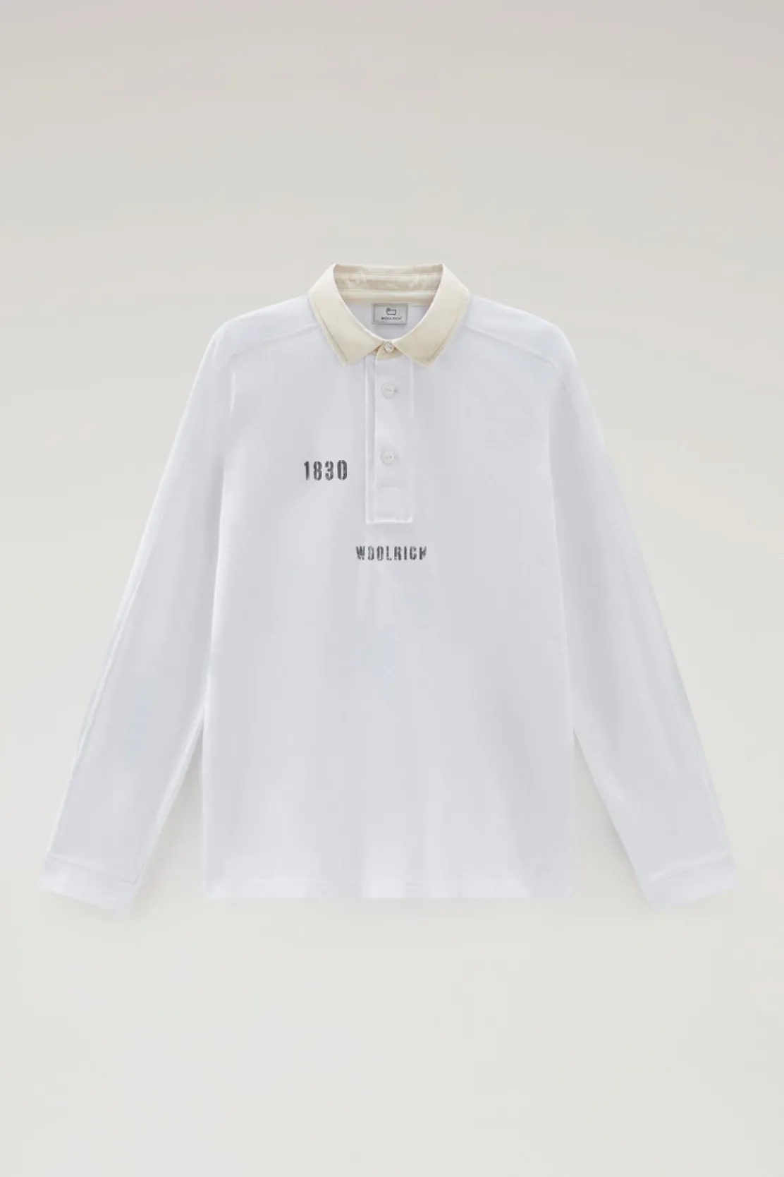 Polo>Woolrich Polo In Puro Cotone A Maniche Lunghe Bright White
