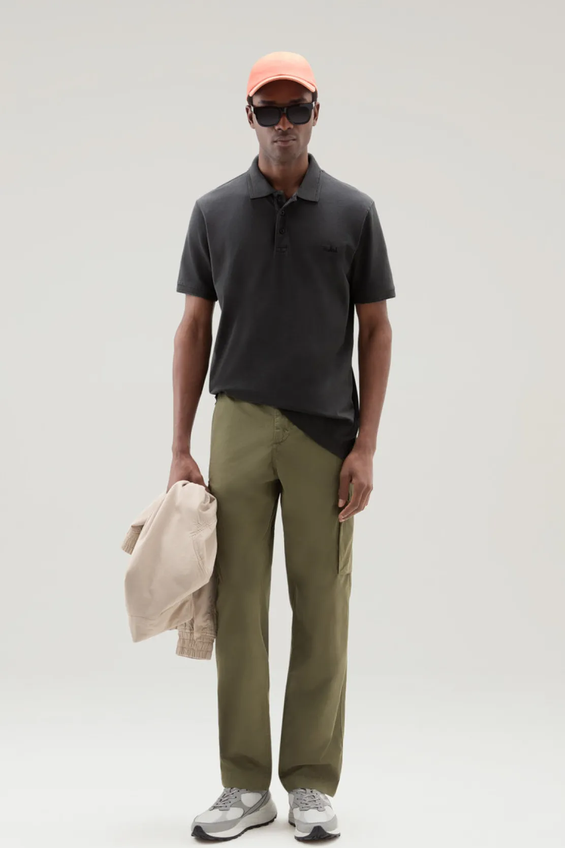 Polo>Woolrich Polo Mackinack Tinta In Capo In Piqué Di Cotone Elasticizzato Black