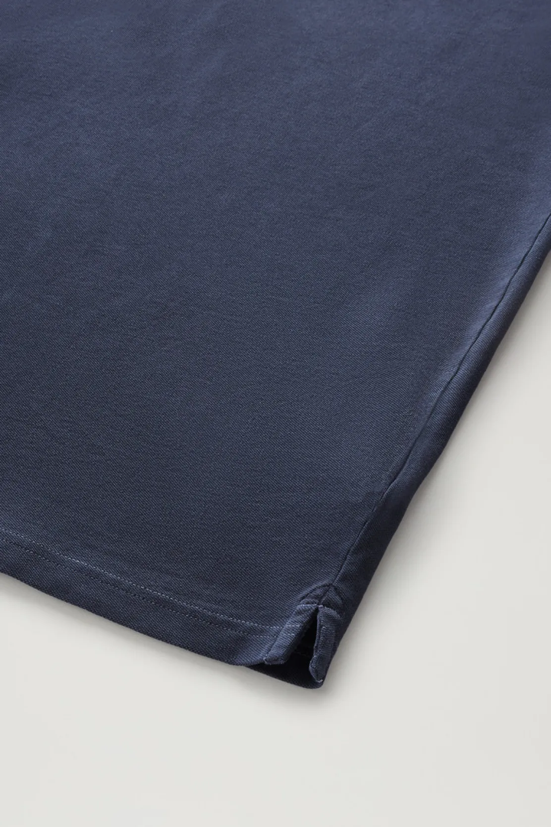 Polo>Woolrich Polo Mackinack Tinta In Capo In Piqué Di Cotone Elasticizzato Melton Blue