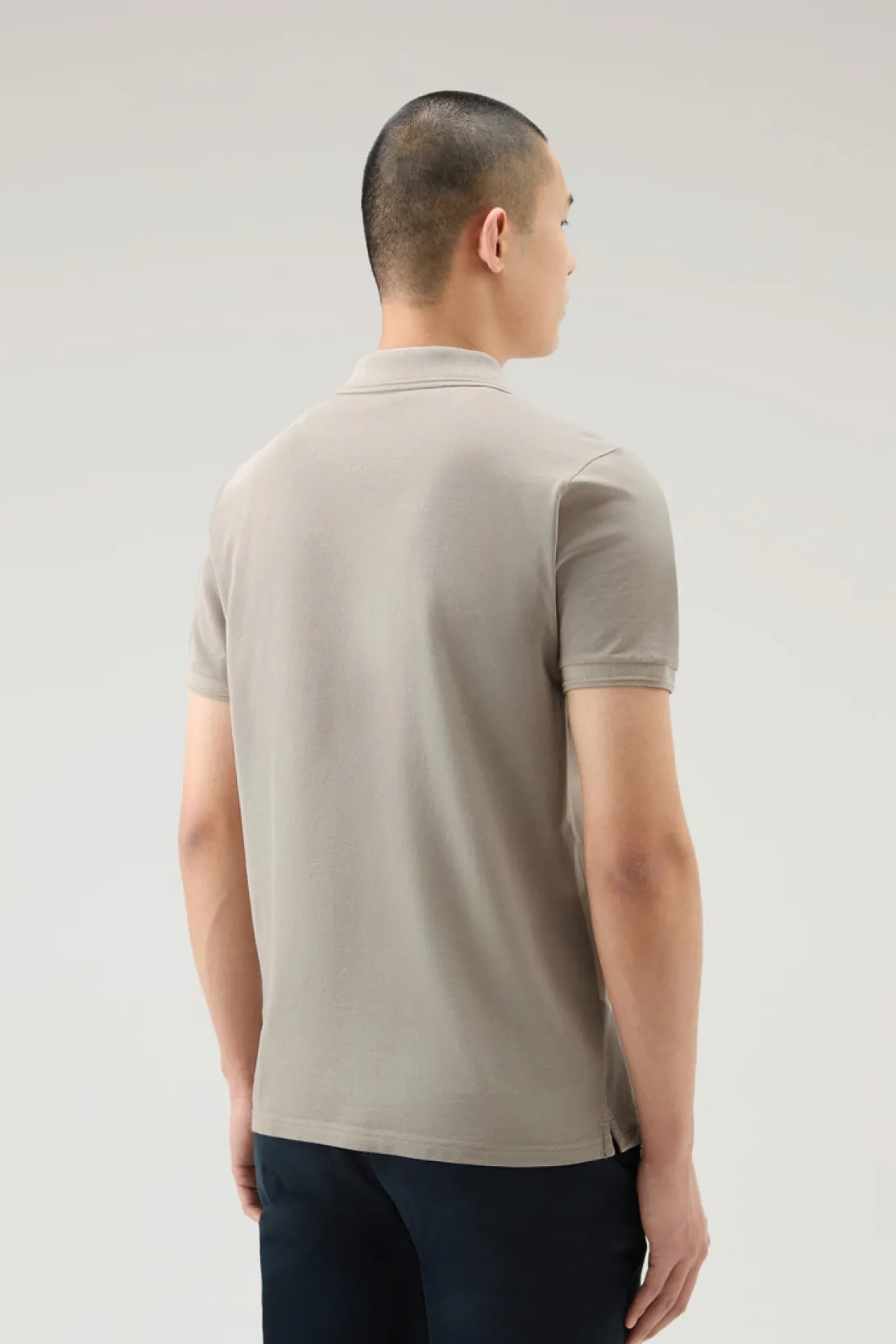 Polo>Woolrich Polo Mackinack Tinta In Capo In Piqué Di Cotone Elasticizzato Rope