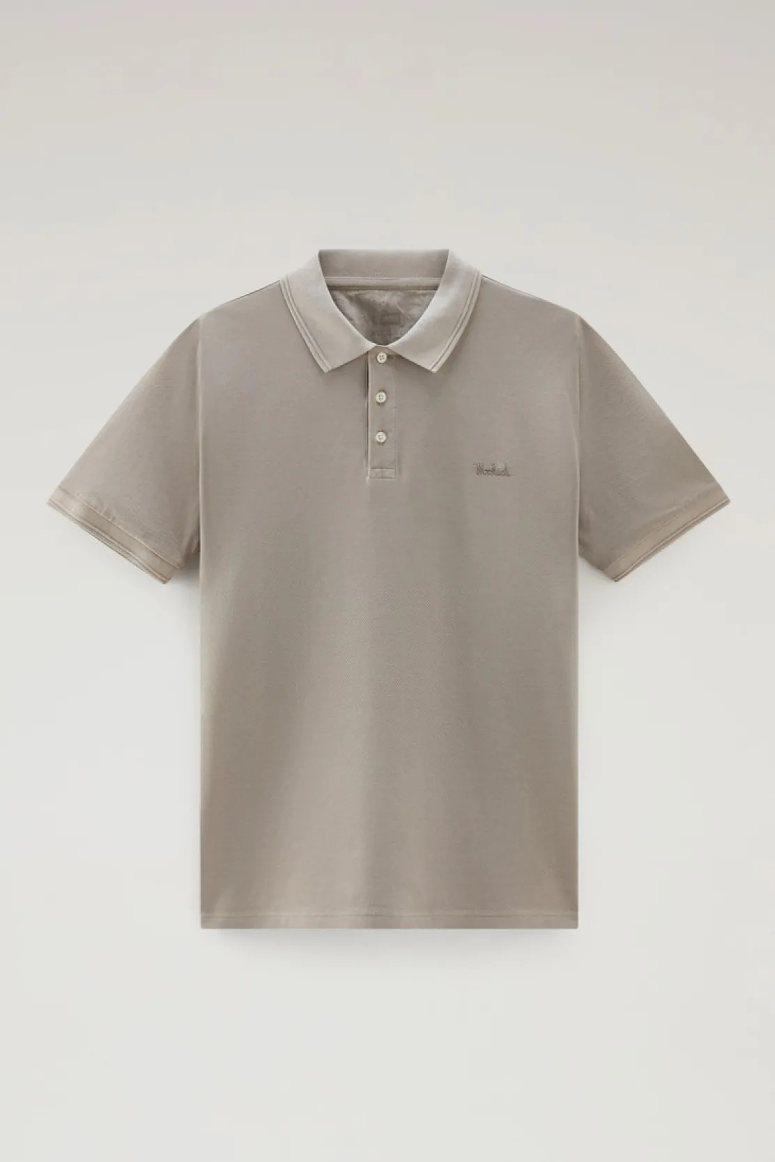 Polo>Woolrich Polo Mackinack Tinta In Capo In Piqué Di Cotone Elasticizzato Rope