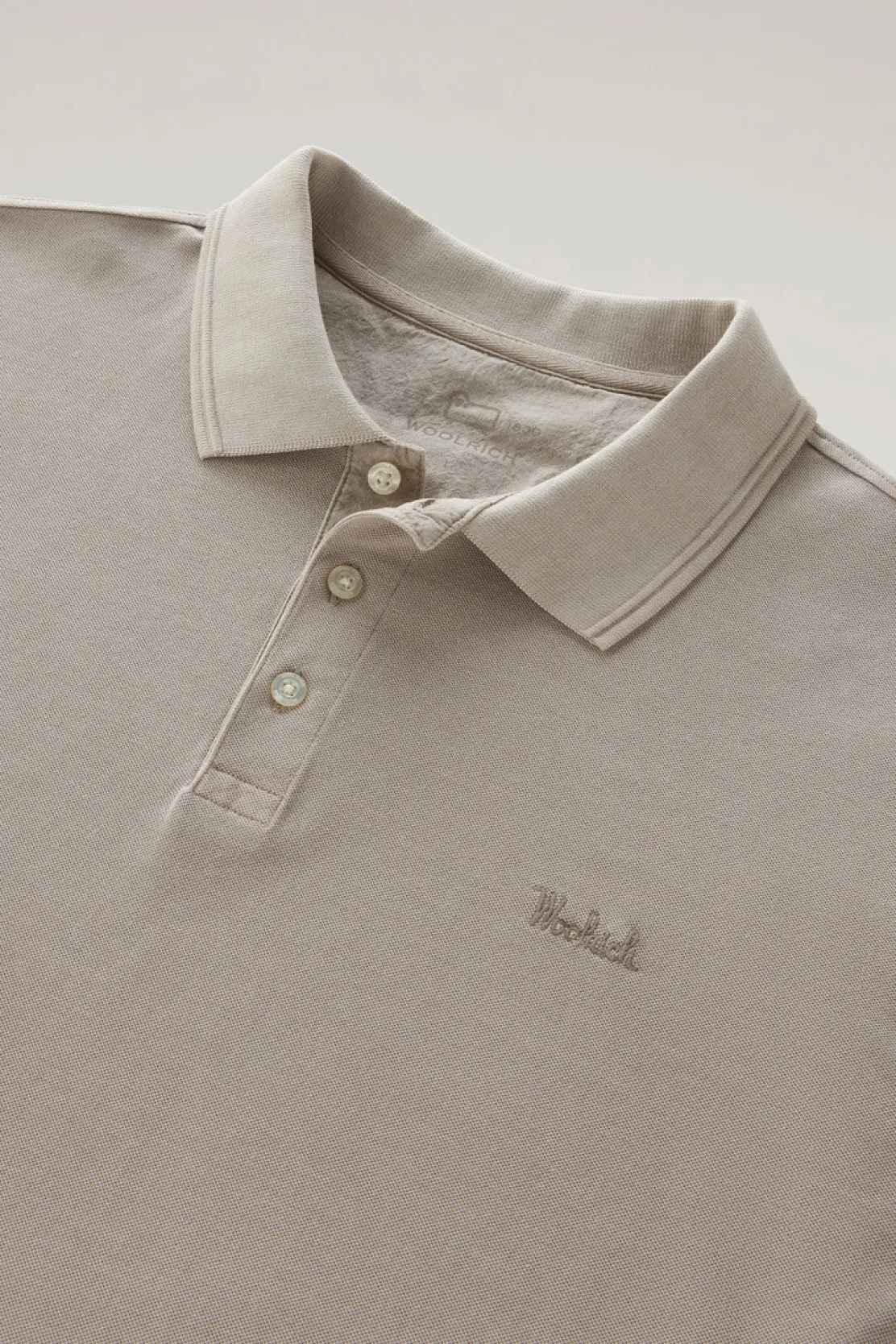 Polo>Woolrich Polo Mackinack Tinta In Capo In Piqué Di Cotone Elasticizzato Rope