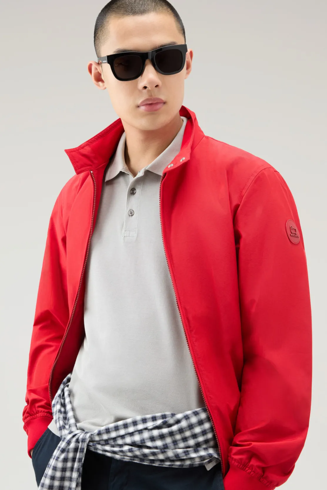 Polo>Woolrich Polo Mackinack Tinta In Capo In Piqué Di Cotone Elasticizzato Mineral Grey