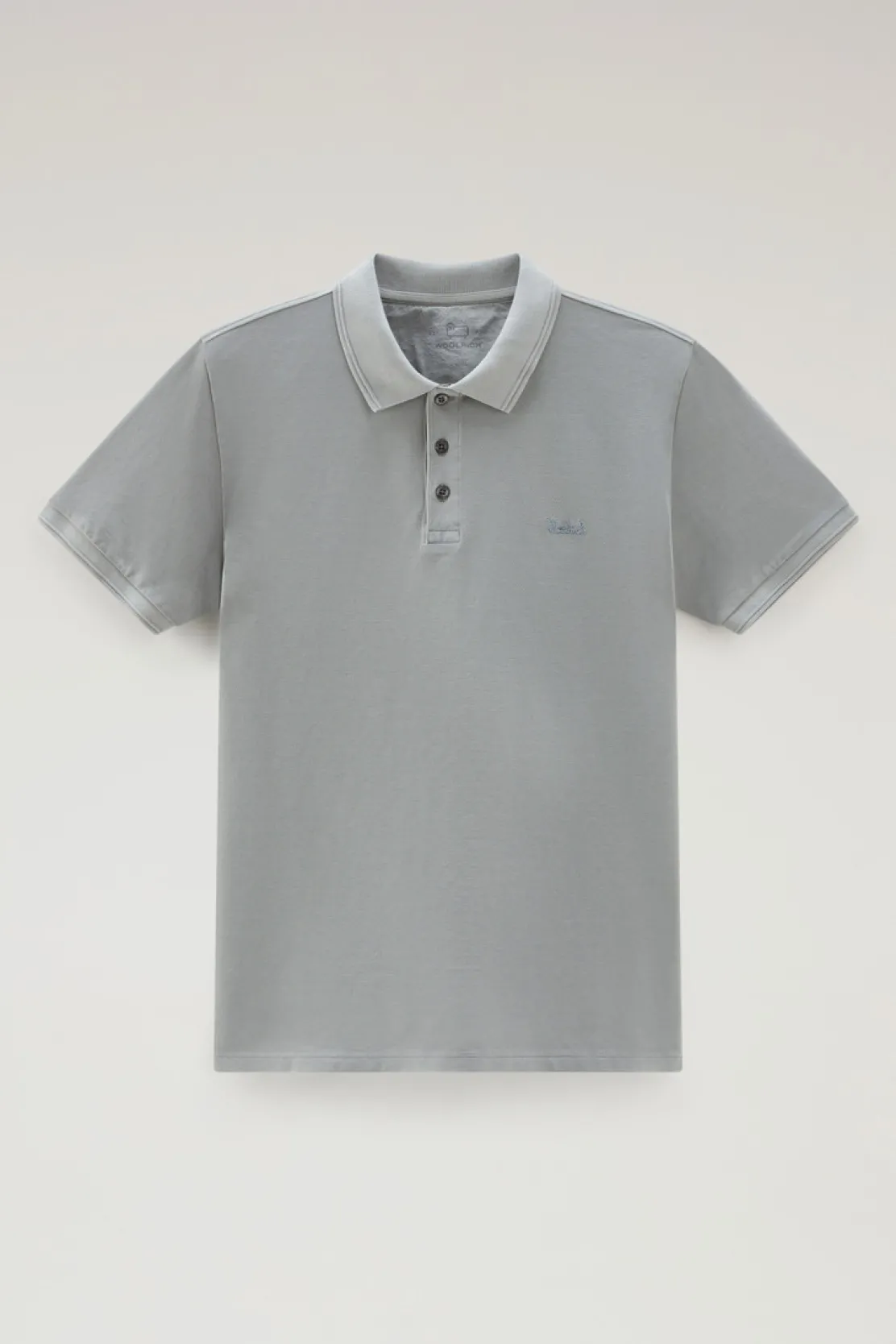 Polo>Woolrich Polo Mackinack Tinta In Capo In Piqué Di Cotone Elasticizzato Mineral Grey