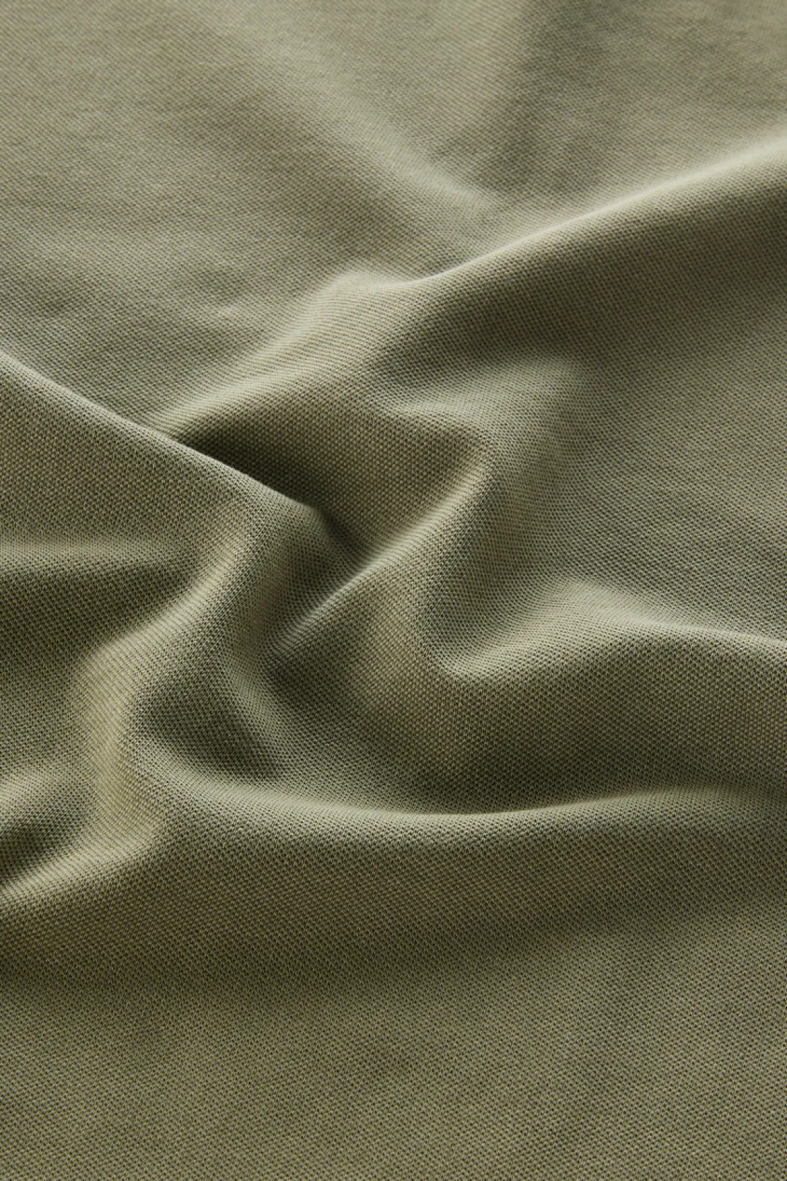 Polo>Woolrich Polo Mackinack Tinta In Capo In Piqué Di Cotone Elasticizzato Lake Olive