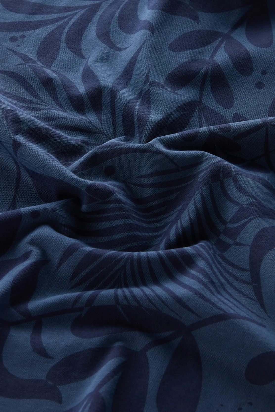 Polo>Woolrich Polo Tinta In Capo In Cotone Elasticizzato Con Stampa Tropical Maritime Blue Flower