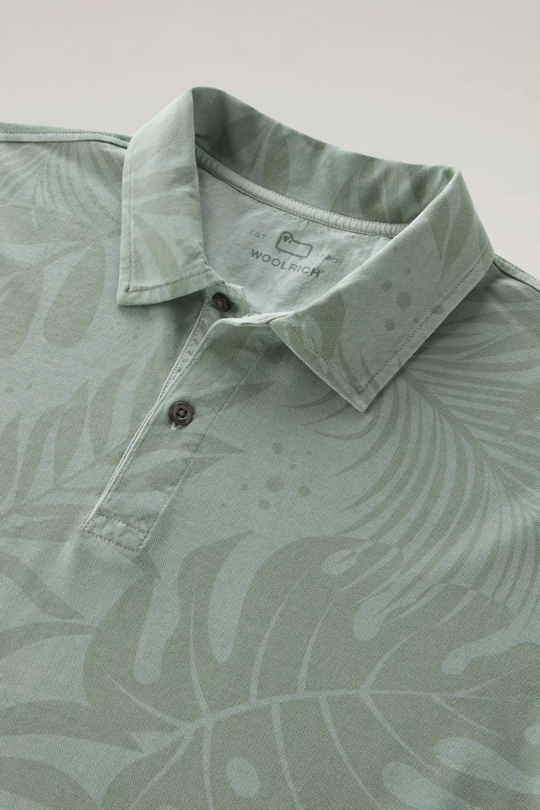 Polo>Woolrich Polo Tinta In Capo In Cotone Elasticizzato Con Stampa Tropical Sage Flower