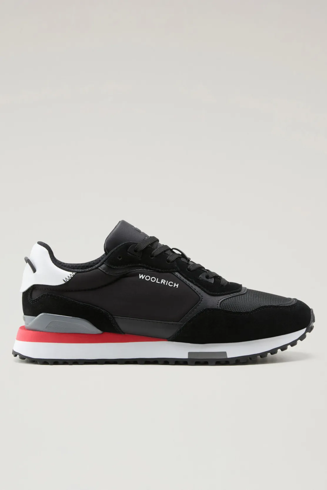 Sneakers>Woolrich Retro Sneakers In Pelle Con Dettagli In Nylon Black Black