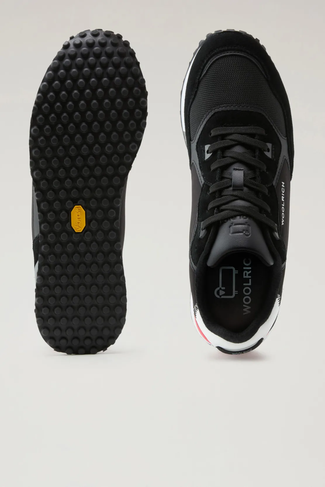 Sneakers>Woolrich Retro Sneakers In Pelle Con Dettagli In Nylon Black Black