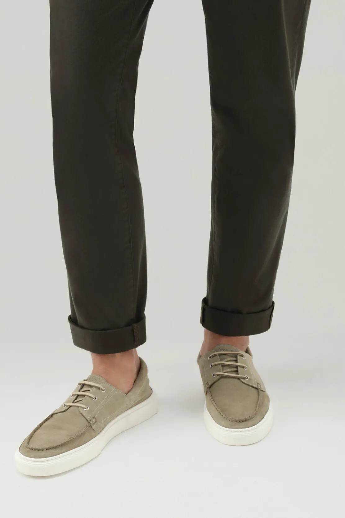 Scarpe da barca e sandali>Woolrich Scarpe Da Barca In Pelle Scamosciata Beige