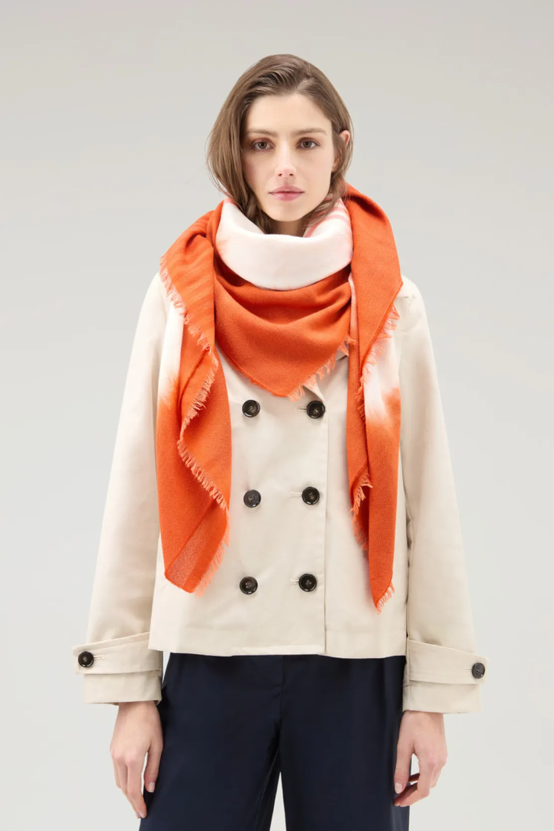 Sciarpe>Woolrich Sciarpa In Misto Lana E Cotone Con Motivo Micro Check Koi Check