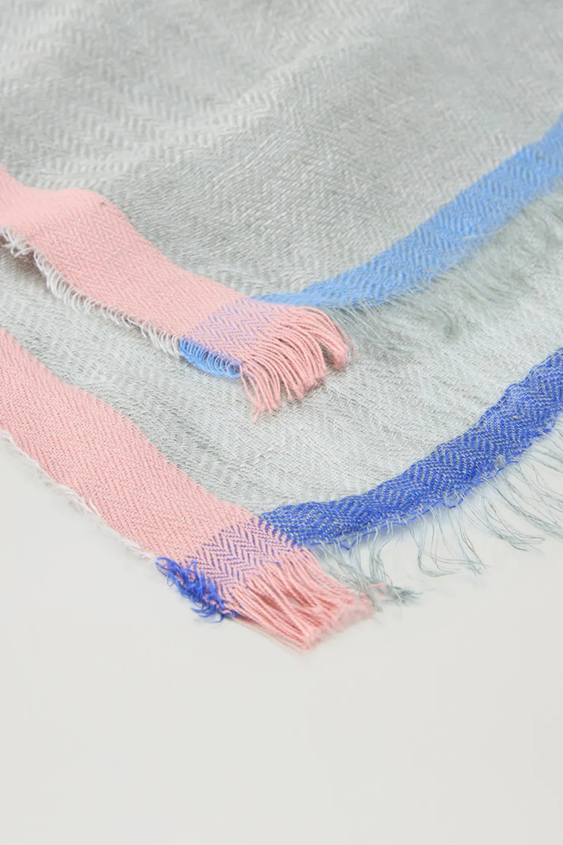 Sciarpe>Woolrich Sciarpa In Misto Lino E Cotone Con Motivo Color Block Light Oak