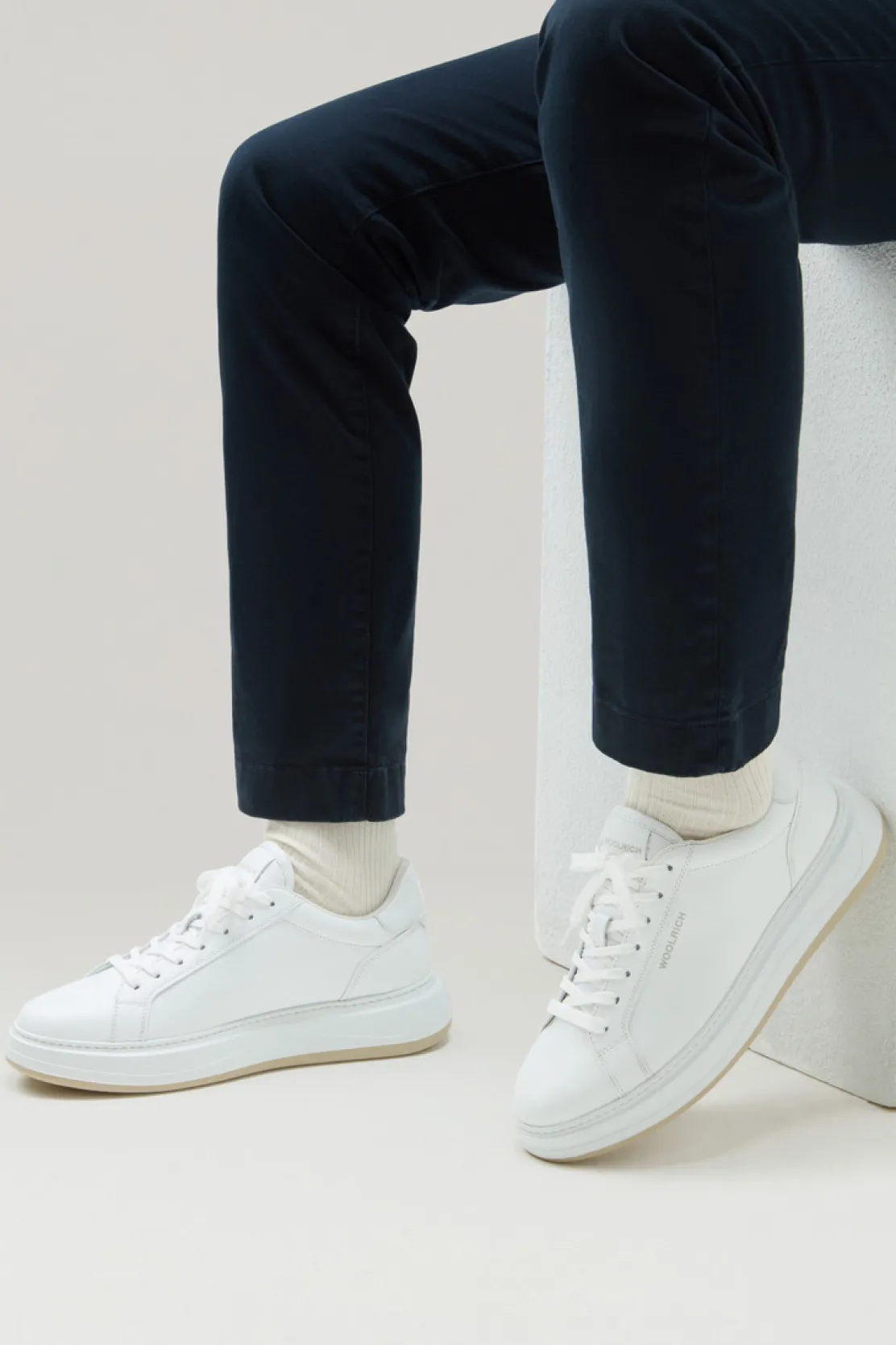 Sneakers>Woolrich Sneakers Arrow In Pelle White