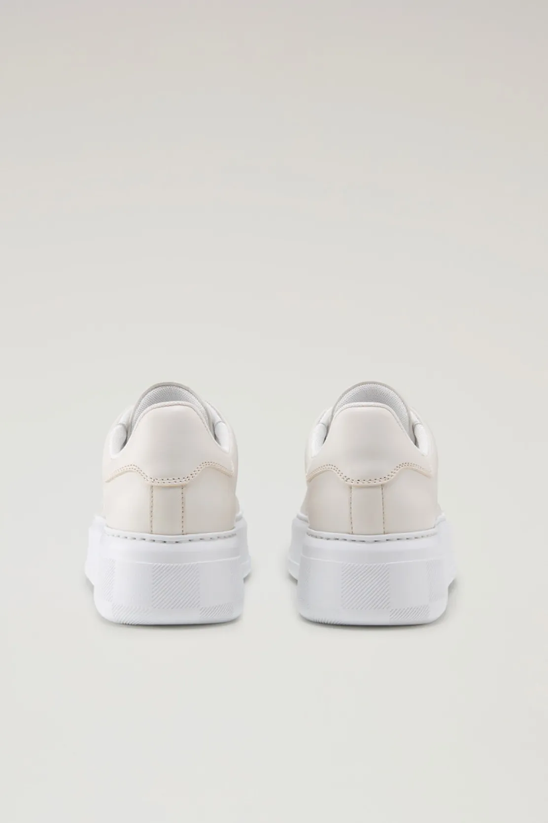 Sneakers>Woolrich Sneakers Chunky Court In Pelle Con Microforature Cream