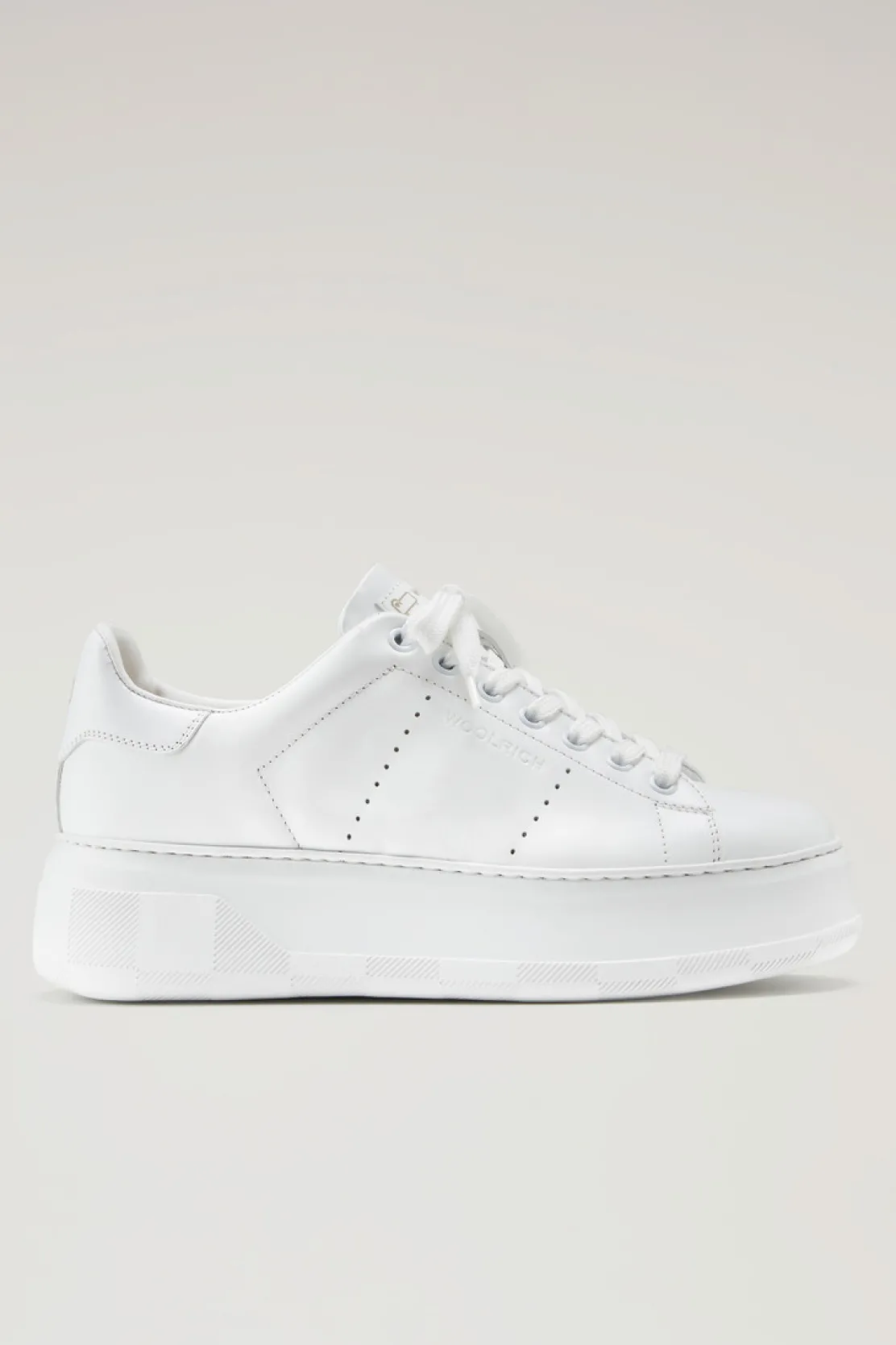 Sneakers>Woolrich Sneakers Chunky Court In Pelle White White