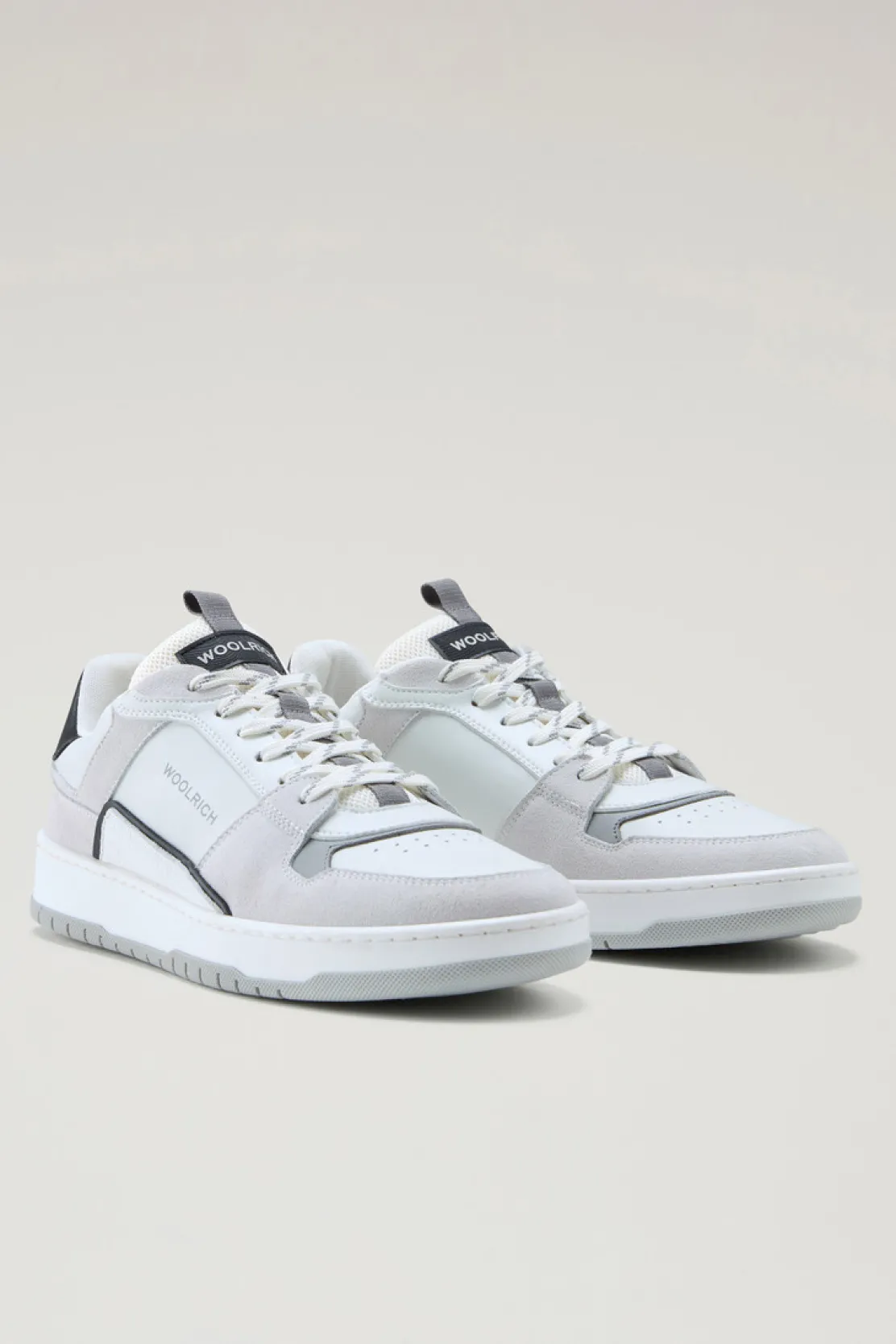 Sneakers>Woolrich Sneakers Classic Basket In Pelle Scamosciata White White