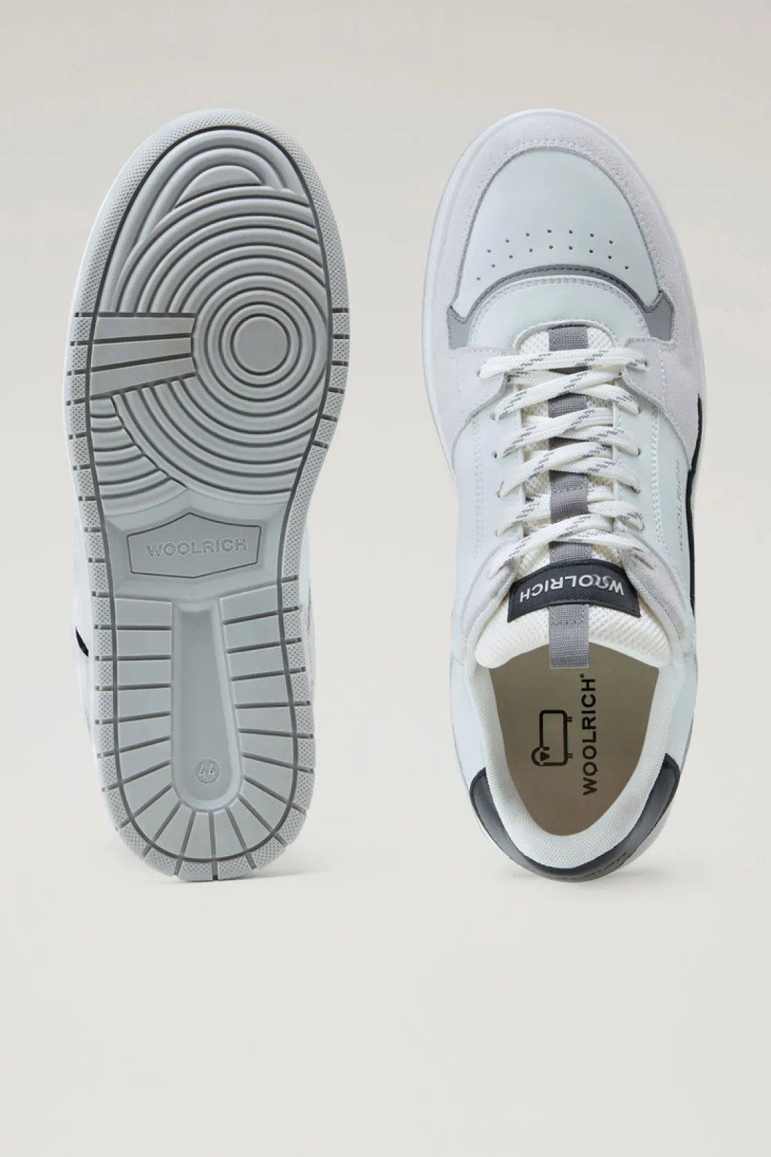 Sneakers>Woolrich Sneakers Classic Basket In Pelle Scamosciata White White