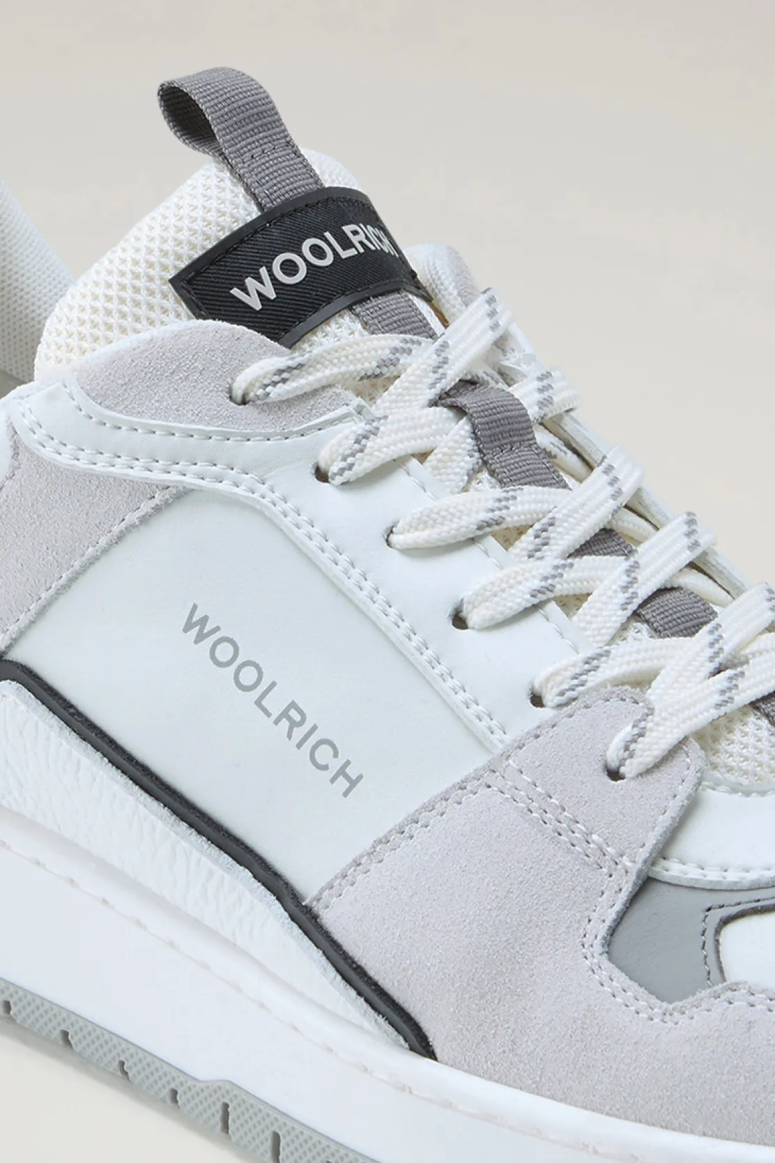 Sneakers>Woolrich Sneakers Classic Basket In Pelle Scamosciata White White