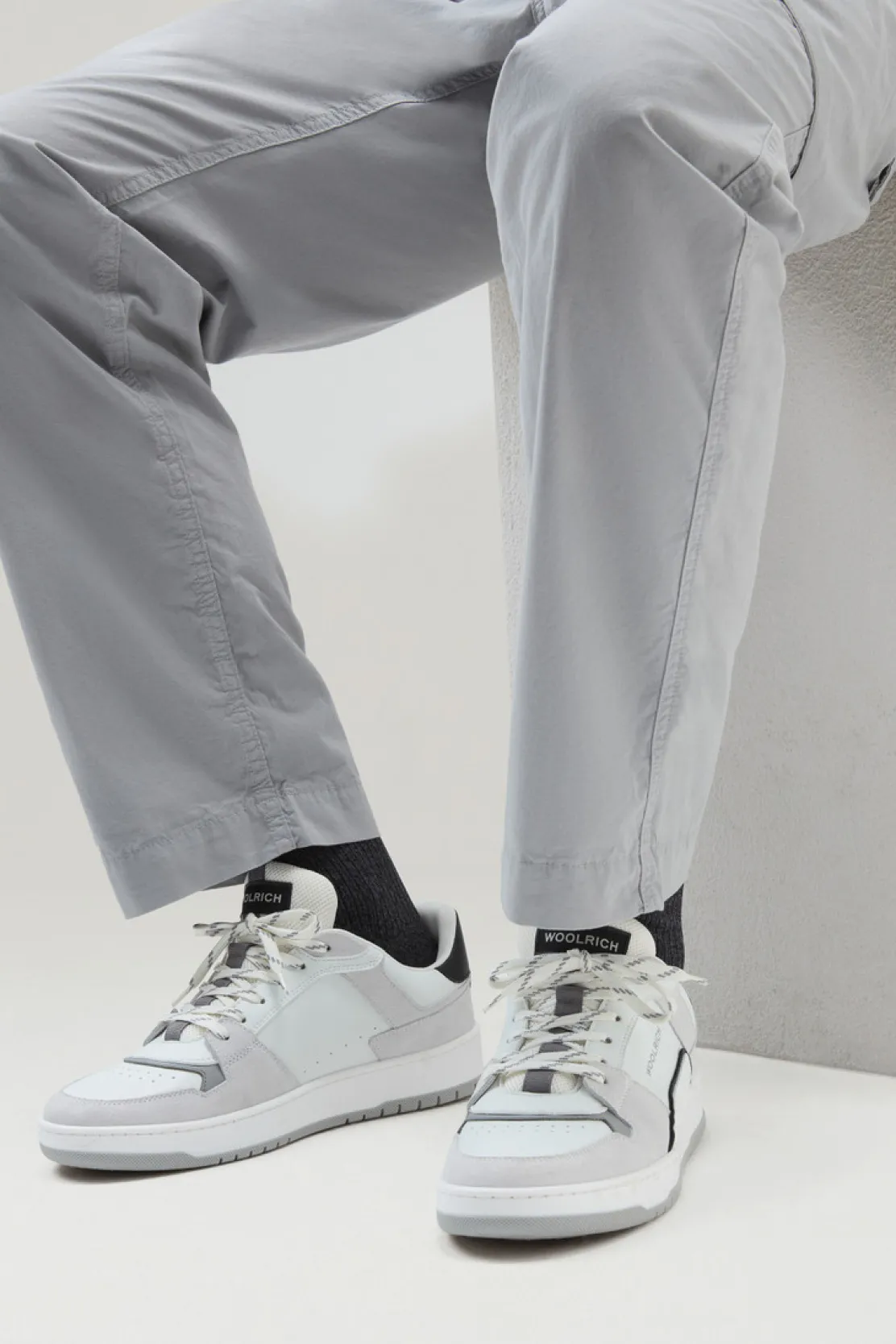 Sneakers>Woolrich Sneakers Classic Basket In Pelle Scamosciata White White