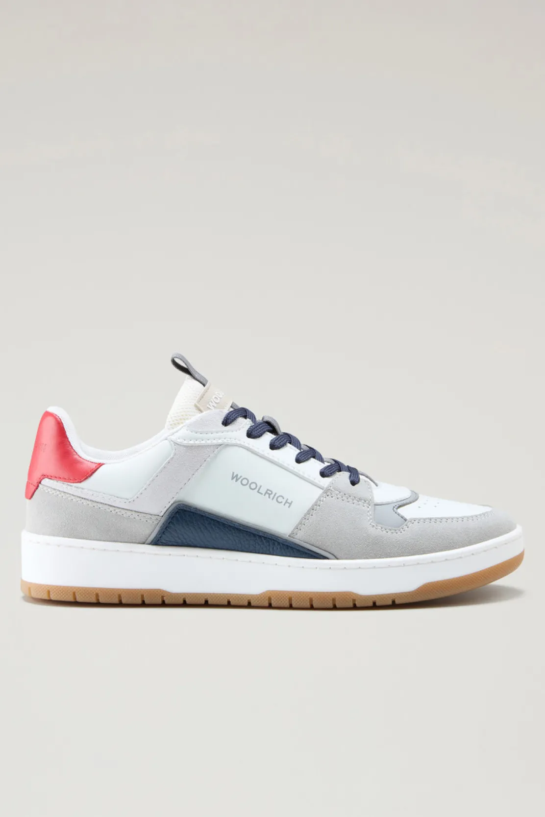 Sneakers>Woolrich Sneakers Classic Basket In Pelle Scamosciata Grey White