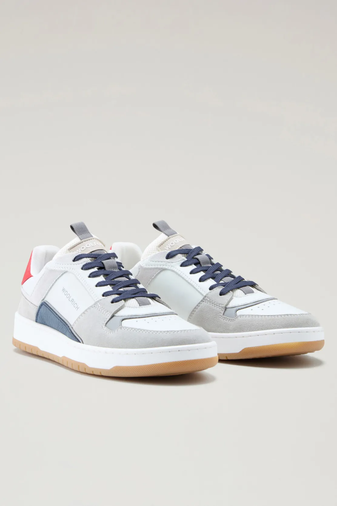 Sneakers>Woolrich Sneakers Classic Basket In Pelle Scamosciata Grey White
