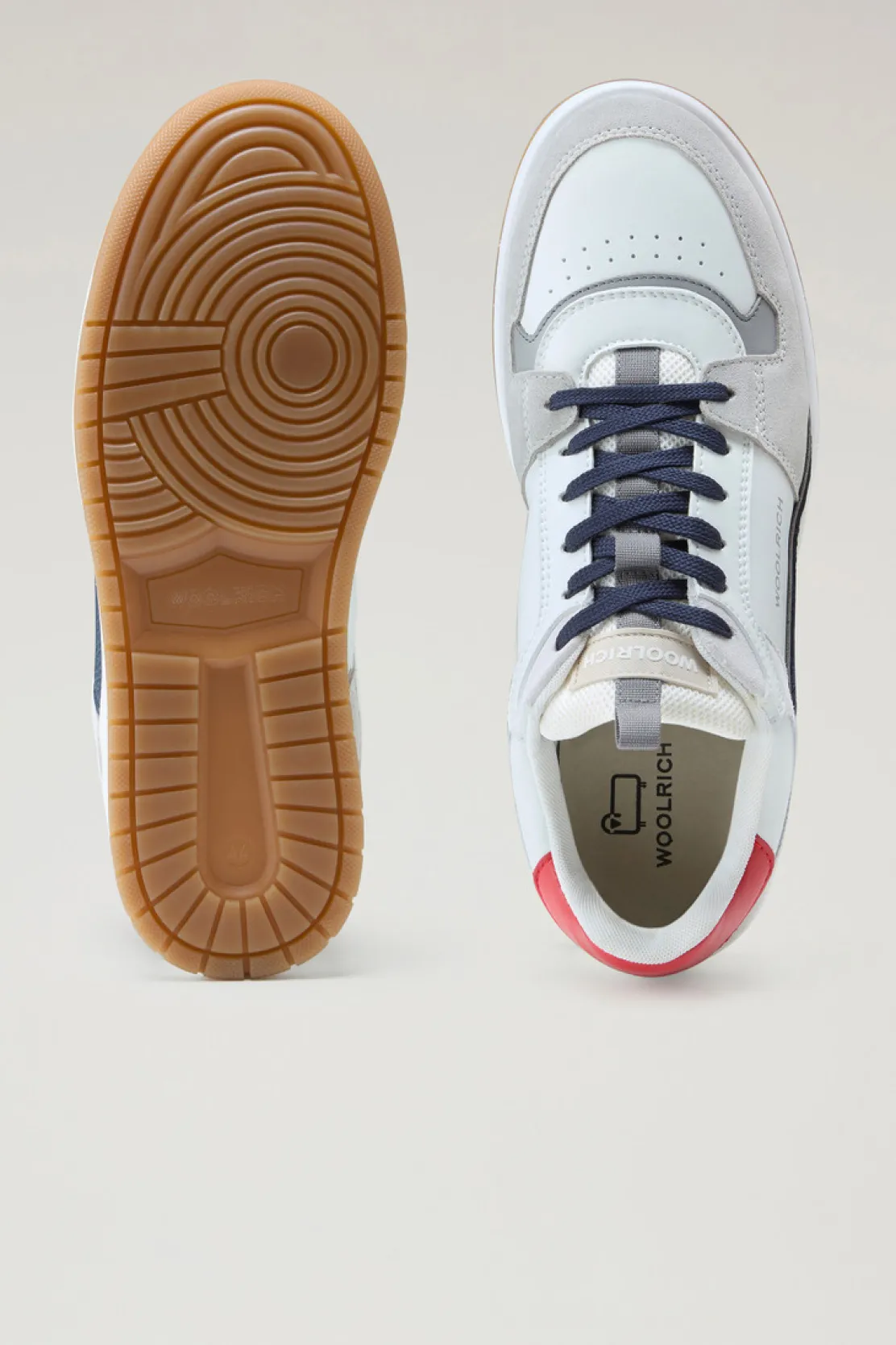 Sneakers>Woolrich Sneakers Classic Basket In Pelle Scamosciata Grey White