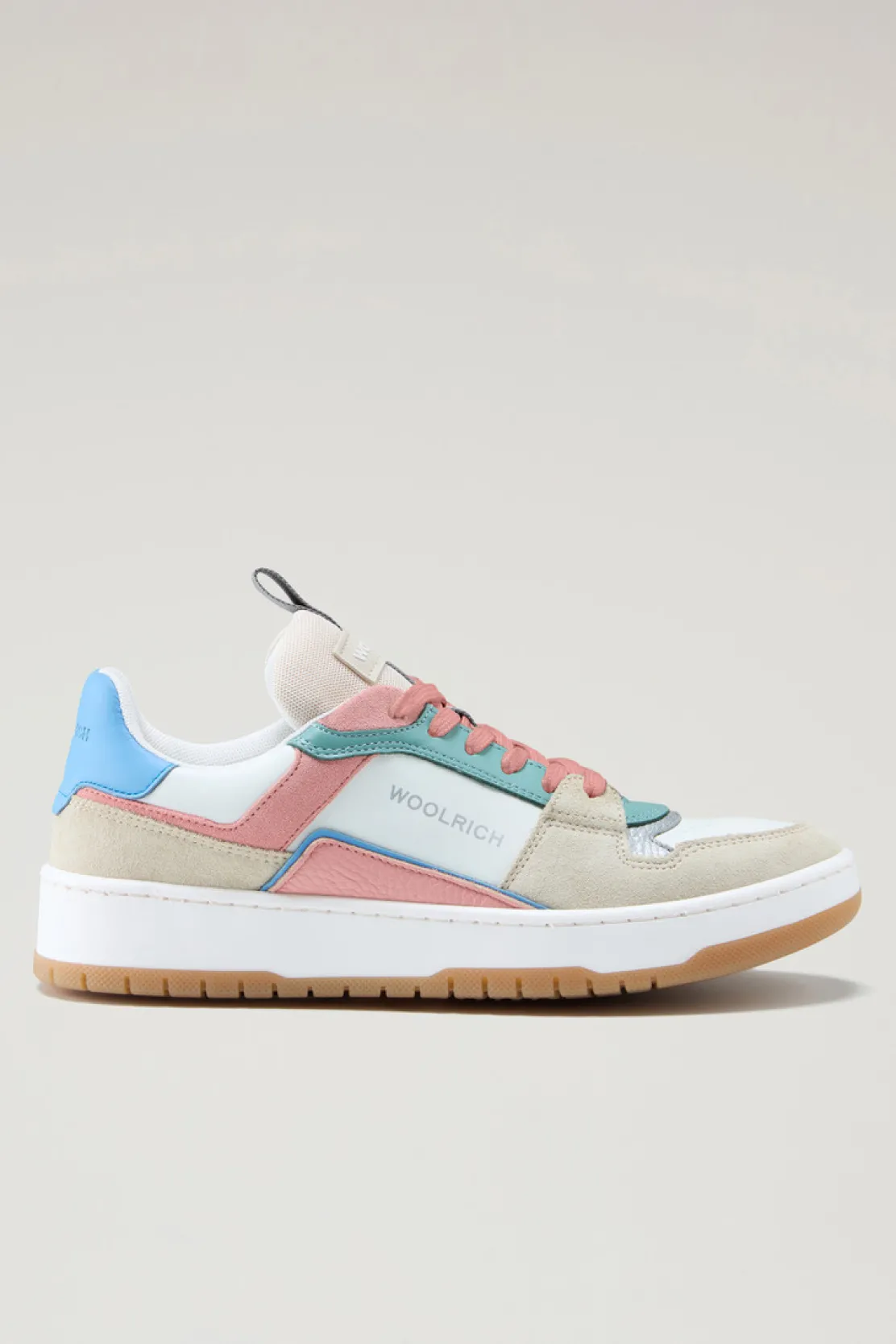 Sneakers>Woolrich Sneakers Classic Basket Multicolor In Pelle Scamosciata Beige Multicolor