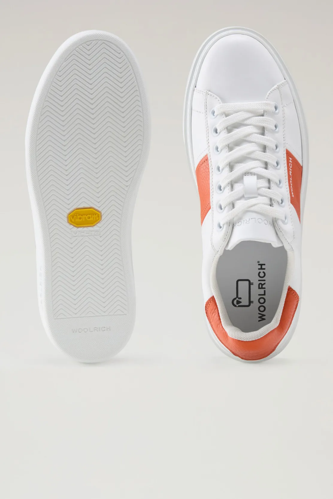 Sneakers>Woolrich Sneakers Classic Court In Pelle Con Banda A Contrasto White Koi