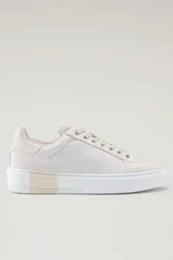 Sneakers>Woolrich Sneakers Classic Court In Tessuto Tecnico Con Dettagli In Pelle Beige Beige