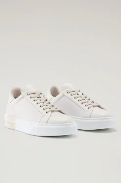 Sneakers>Woolrich Sneakers Classic Court In Tessuto Tecnico Con Dettagli In Pelle Beige Beige