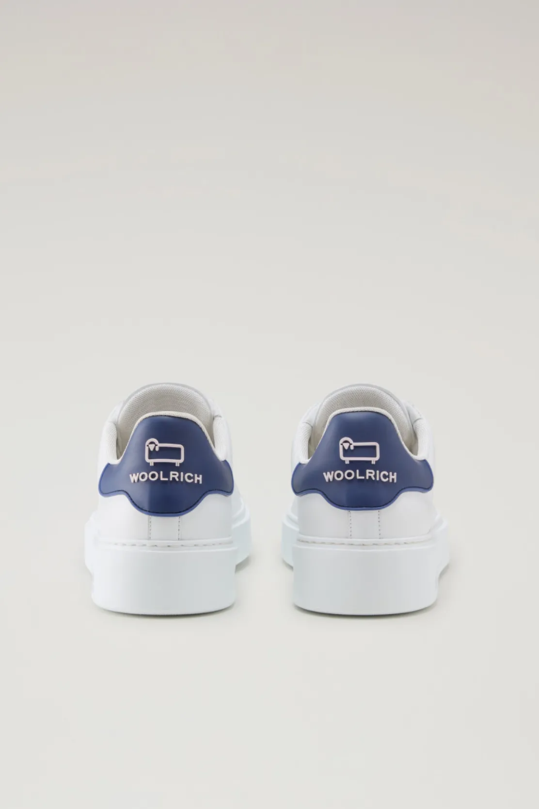 Sneakers>Woolrich Sneakers Classic Court In Pelle Con Toppa A Contrasto White Blue