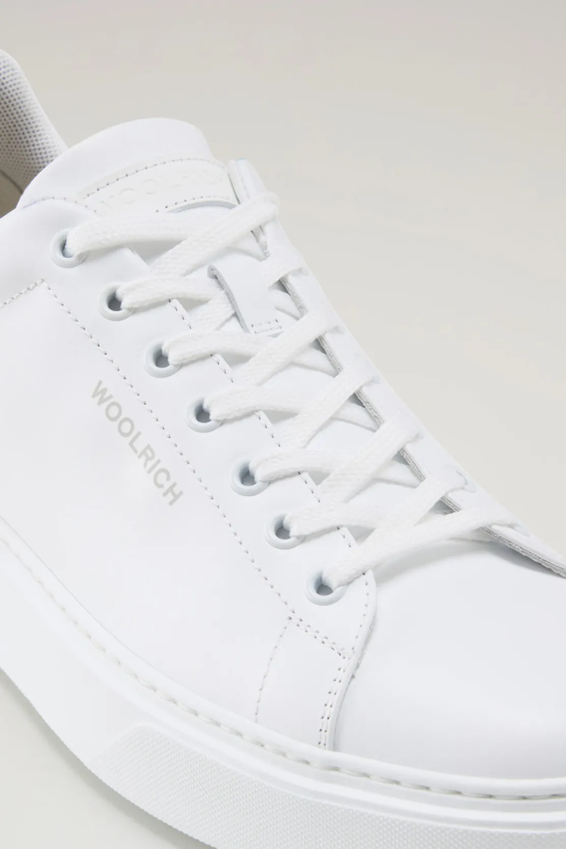 Sneakers>Woolrich Sneakers Classic Court In Pelle Con Toppa A Contrasto White Blue