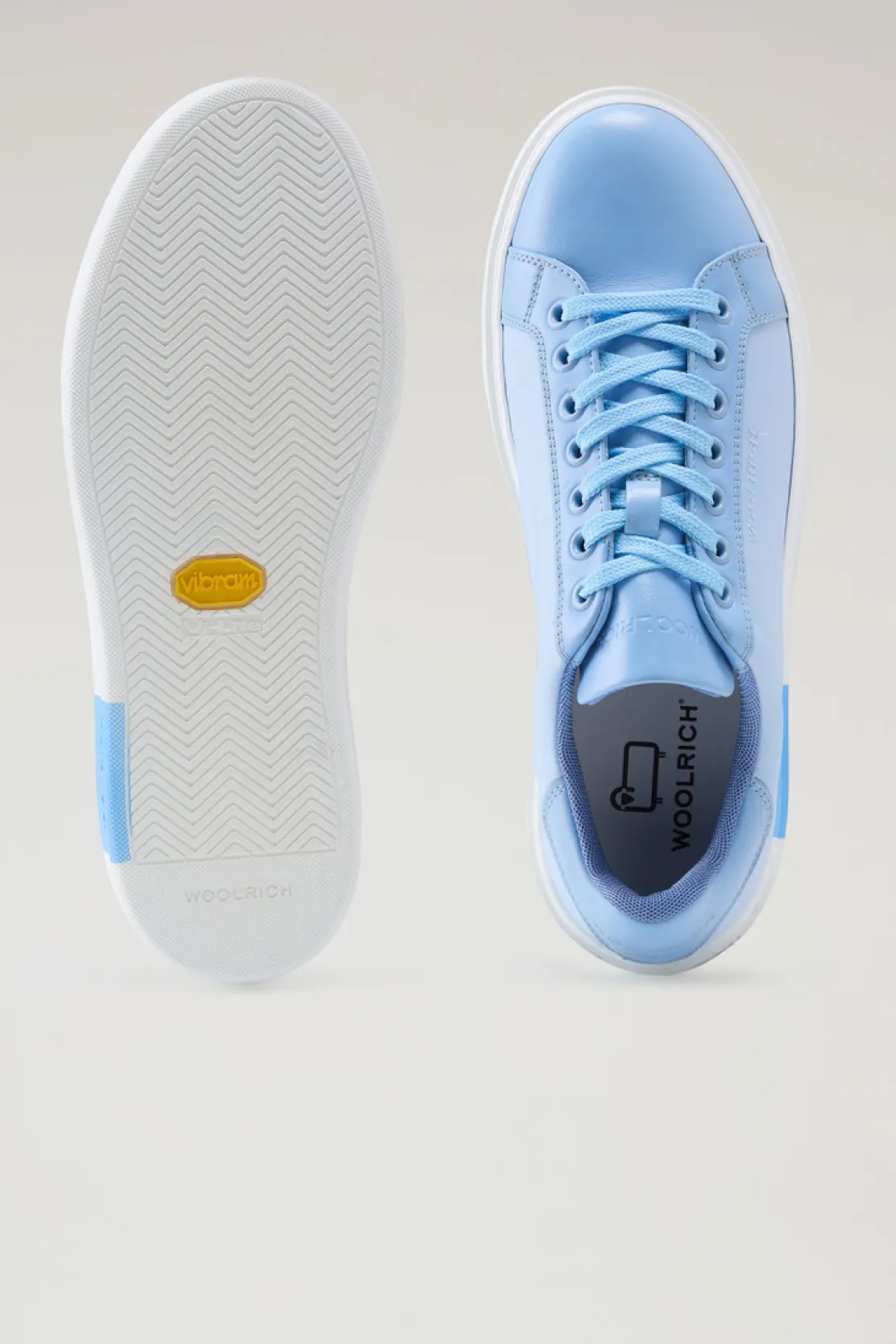 Sneakers>Woolrich Sneakers Classic Court In Tessuto Tecnico Con Dettagli In Pelle Sky Blue