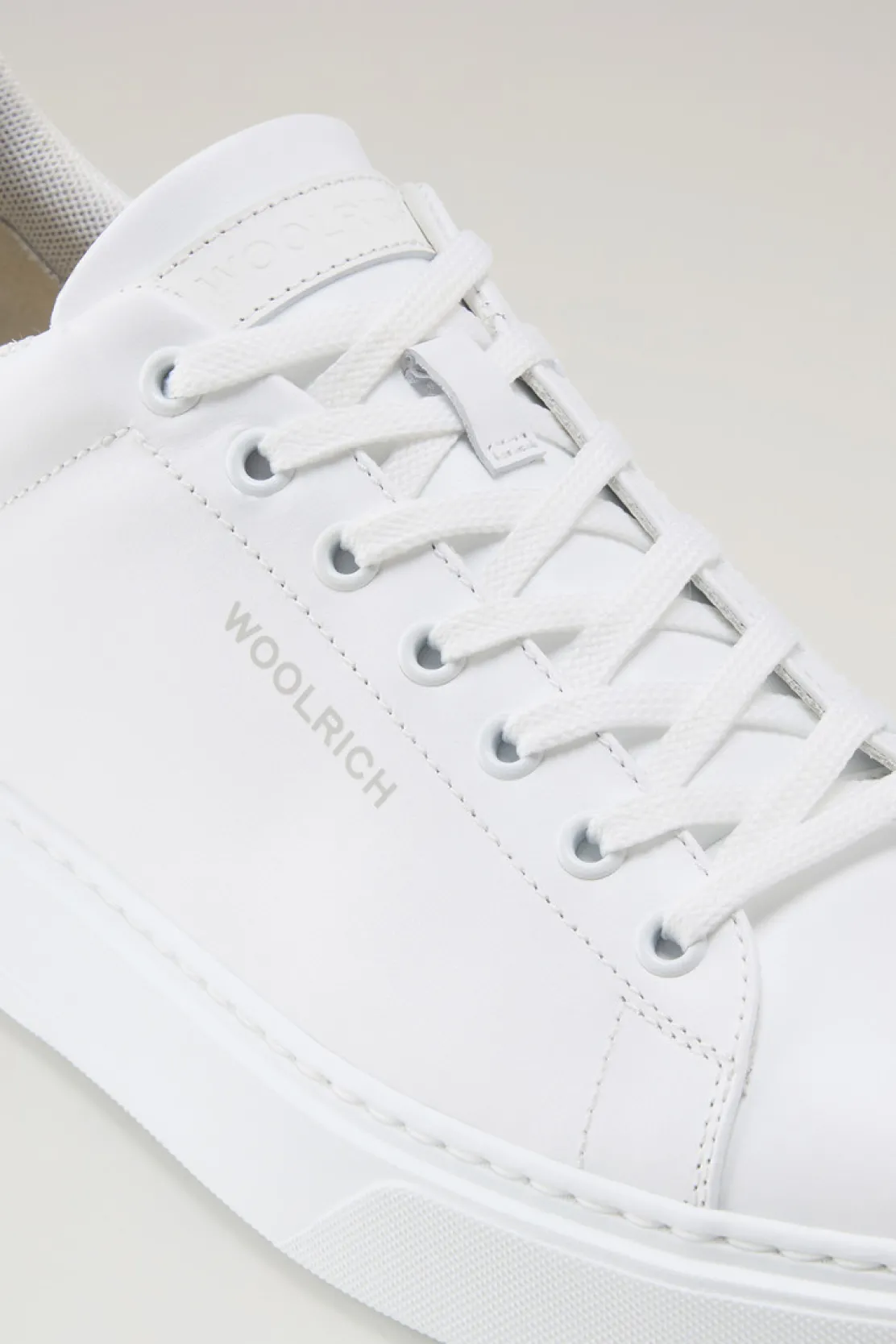 Sneakers>Woolrich Sneakers Classic Court In Pelle Con Toppa A Contrasto White Green